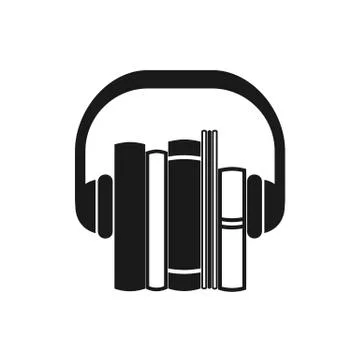 Audiobooks black icon Stock Illustration