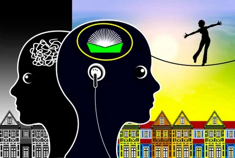 Audiobooks clear your mind Stock-Illustration