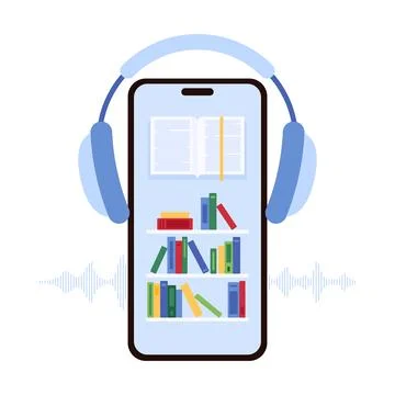 Audiobooks Mobile Concept Vector 스톡 일러스트