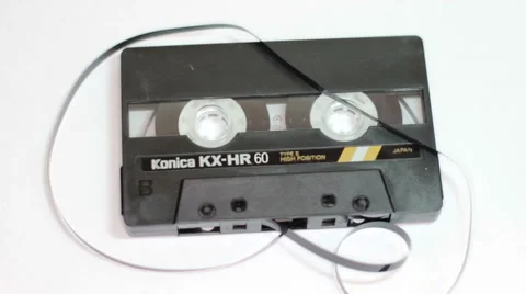 Audiocassette Rotates 2 Stock Footage 44712347