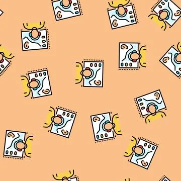 Audiometry test audiologist doctor vector seamless pattern イラスト素材