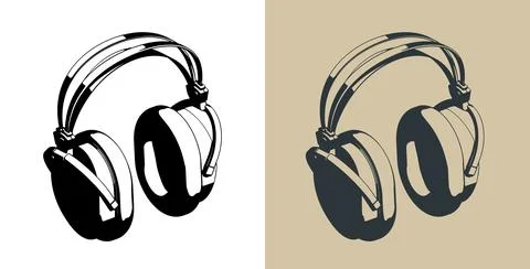 Audiophile wireless headphones Stock Illustration