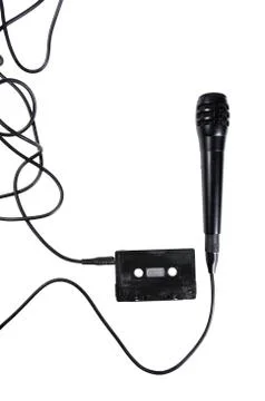 Audiotape and microphone. Stock Photos