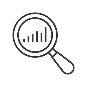 Audit analysis magnifying glass chart icon in line design. audit analysis Stock Illustration