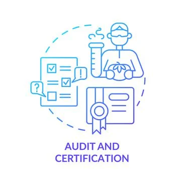 Audit and certification blue gradient concept icon Stock Illustration