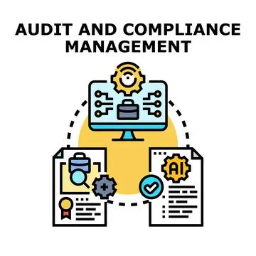 Audit and compliance management system controlling regulations Stock Illustration