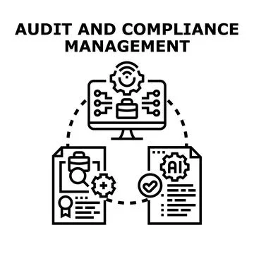 Audit and compliance management system controlling regulations Stock Illustration