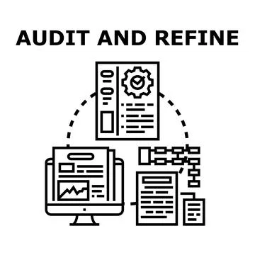 Audit and refine process with data analysis Stock Illustration
