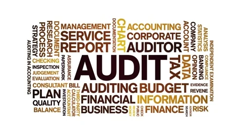 Audit animated word cloud,animation tag text kinetic typography seamless loop. Stock Footage 261116272