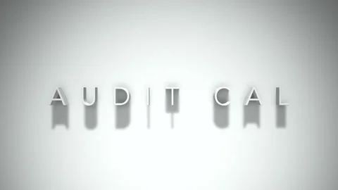 Audit cal 3D title animation with shadows on a white background Stock Footage 297386698