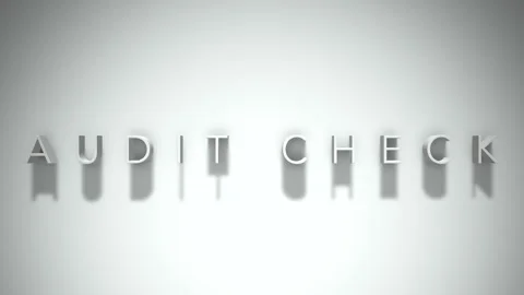 Audit check 3D title animation with shadows on a white background Stock Footage 297516622