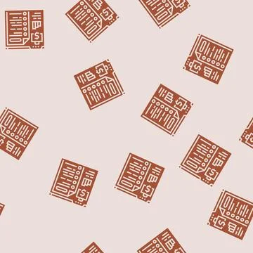Audit checklist glyph seamless pattern Stock Illustration