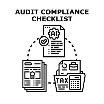 Audit compliance checklist with artificial intelligence integration Stock Illustration