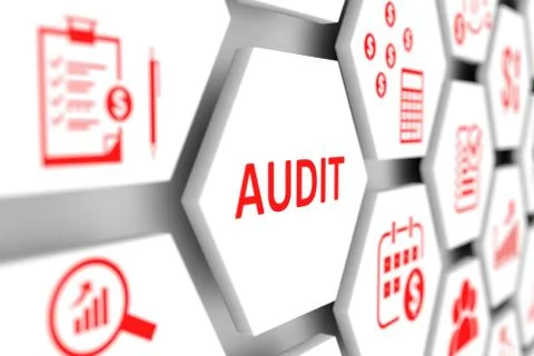 Audit concept cell blurred background 3d illustration Stock Illustration