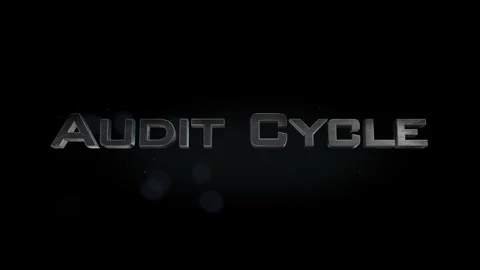 Audit Cycle title 3D metal text on black alpha channel background Stock Footage 301065779