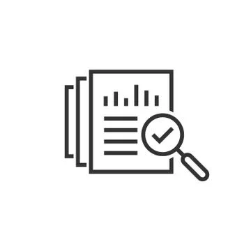 Audit document icon in flat style. Result report vector illustration on white Illustrazione stock