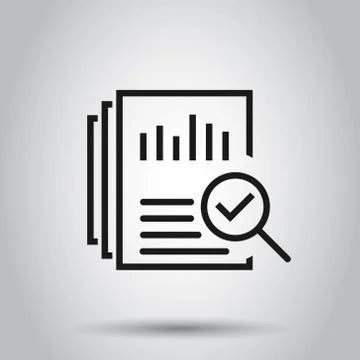 Audit document icon in flat style. Result report vector illustration on isola Stock Illustration