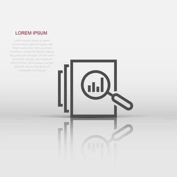 Audit document icon in flat style. Result report vector illustration on whi.. Stock Illustration