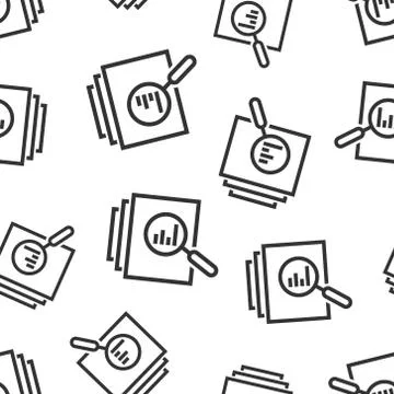 Audit document icon seamless pattern background. Result report vector illustr Stock Illustration