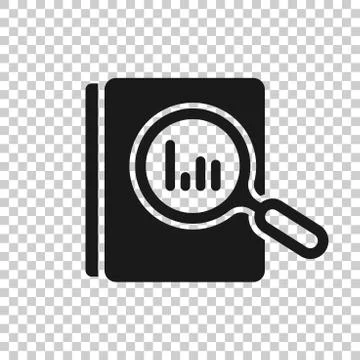 Audit document icon in transparent style. Result report vector illustration o Illustrazione stock