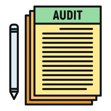 Audit document stack with pencil for financial examination Stock Illustration