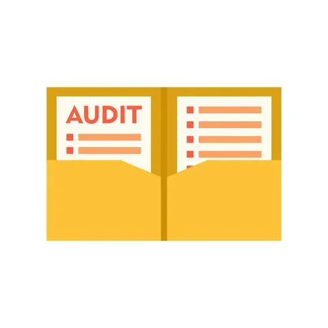 Audit documents icon flat isolated vector Illustrazione stock