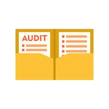 Audit documents icon flat isolated Illustrazione stock