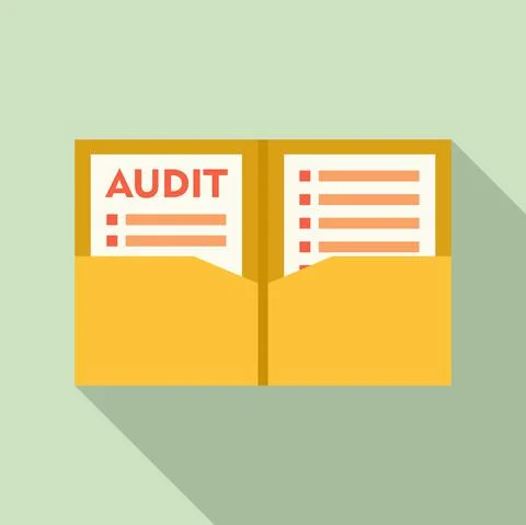 Audit documents icon, flat style Illustrazione stock