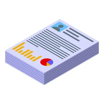 Audit documents icon, isometric style Ilustración de archivo