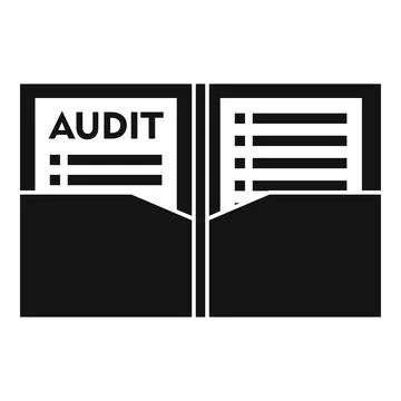 Audit documents icon, simple style Illustrazione stock