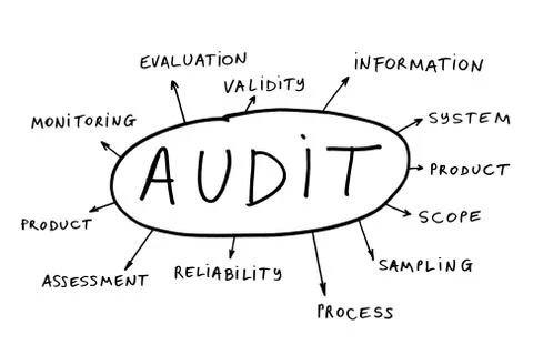 Audit evaluation Illustrazione stock