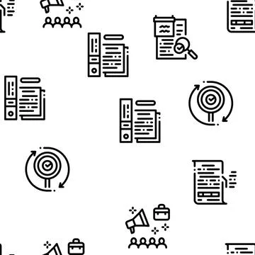 Audit Finance Report Seamless Pattern Vector Stock Illustration