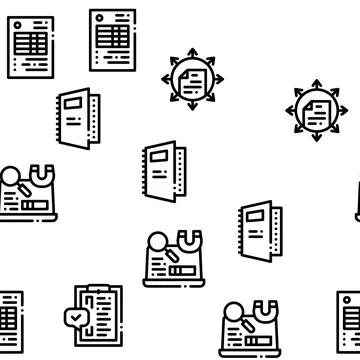 Audit Finance Report Seamless Pattern Vector Stock Illustration