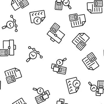 Audit Finance Report Vector Seamless Pattern Stock Illustration