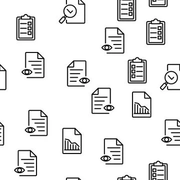 Audit Finance Report Vector Seamless Pattern Stock Illustration