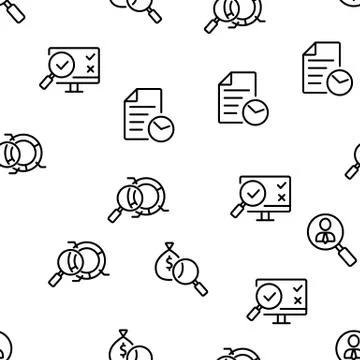 Audit Finance Report Vector Seamless Pattern Stock Illustration