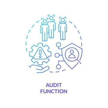 Audit function blue gradient concept icon Stock Illustration