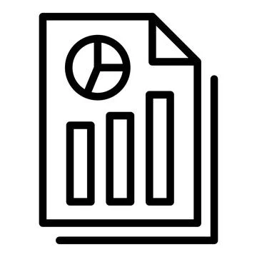 Audit graph icon, outline style Illustrazione stock