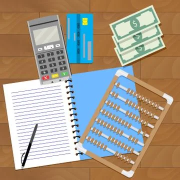 Audit of home budget Stock Illustration