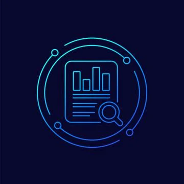 Audit icon, auditing financial statement, linear Illustrazione stock