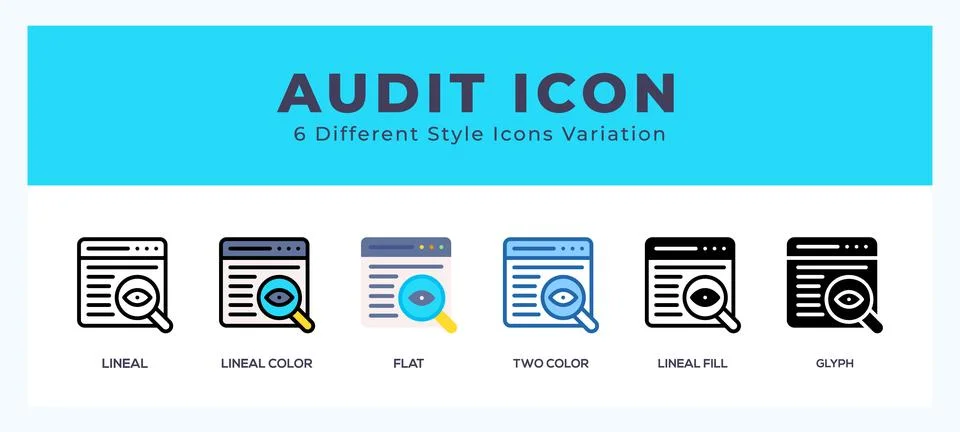 Audit icon set. Design elements for logo イラスト素材