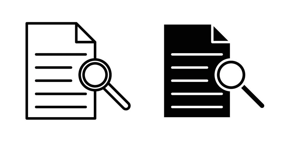 Audit icon vector concepts, line and silhouette style Ilustração Stock