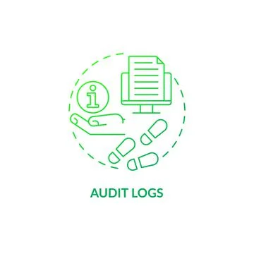 Audit logs green gradient concept icon 스톡 일러스트