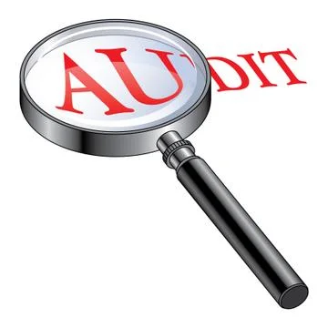Audit Magnified Illustrazione stock