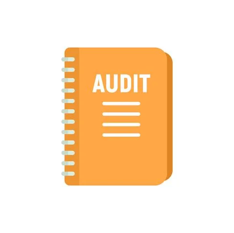 Audit notebook icon flat isolated vector Stock Illustration