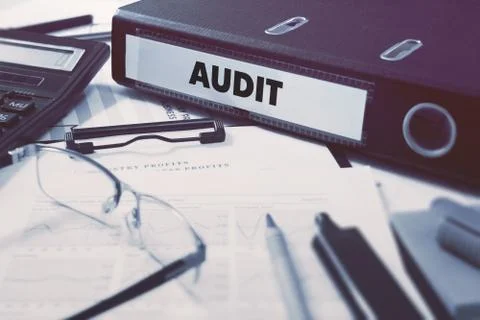 Audit on Office Folder. Toned Image Stock Illustration