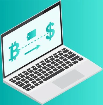 Audit online platform. Bank website currency and cryptocurrency conversion, IT イラスト素材