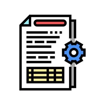 Audit of operational processes and internal control systems color icon vector Illustrazione stock