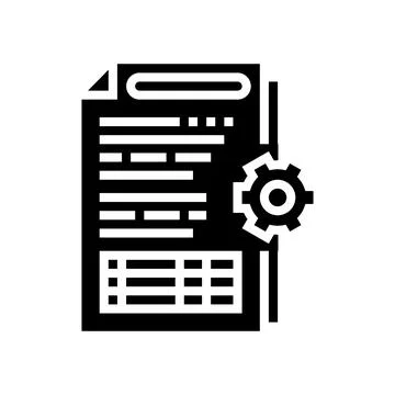 Audit of operational processes and internal control systems glyph icon vector Illustrazione stock