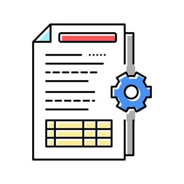 Audit of operational processes and internal control systems color icon vector Stock Illustration